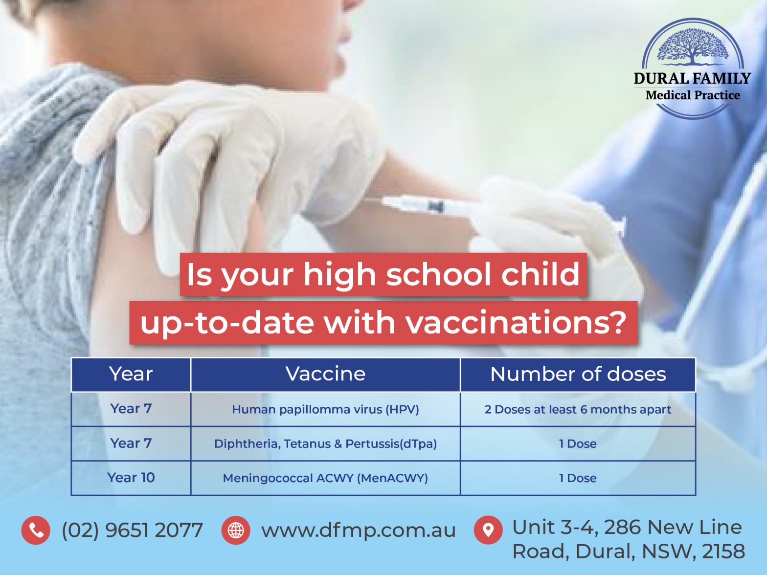 Is your high school child up-to-date with vaccinations?